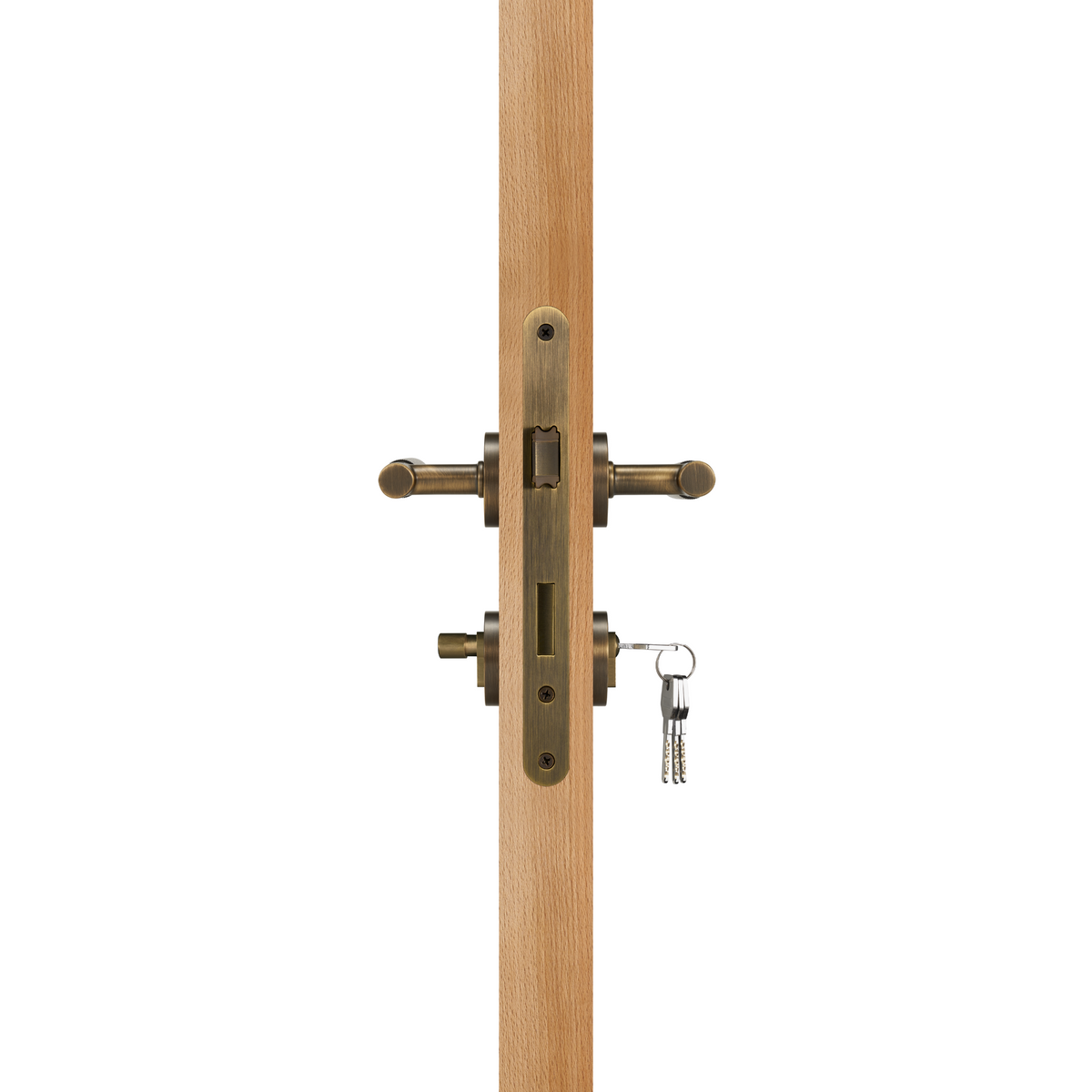 CARDO / Conjunto de puxador de porta de alavanca e fechadura em latão