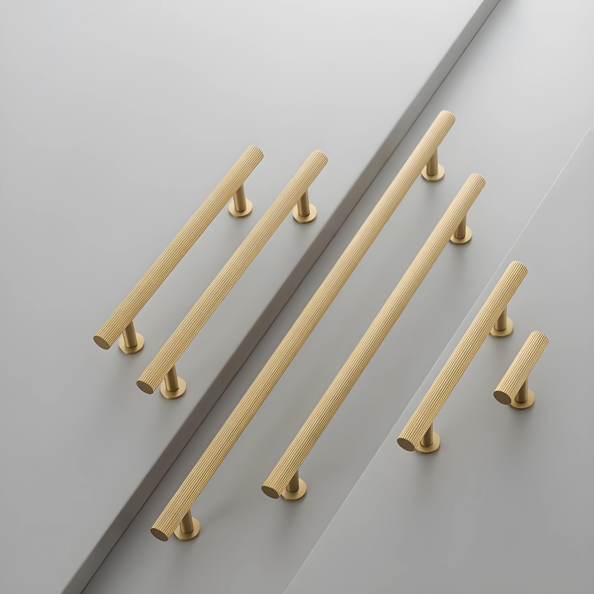 SOLID BRASS HANDLES / LINEAR KNURL - Handle Shop Couture