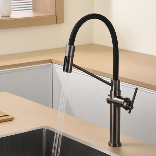 VIGO Knurled Lever Swivel Kitchen Filter Faucet