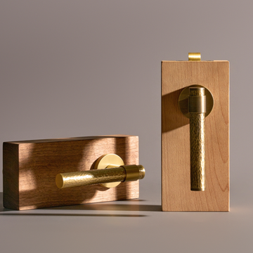 LOREN Hammered Brass Lever Handle & Lock Set