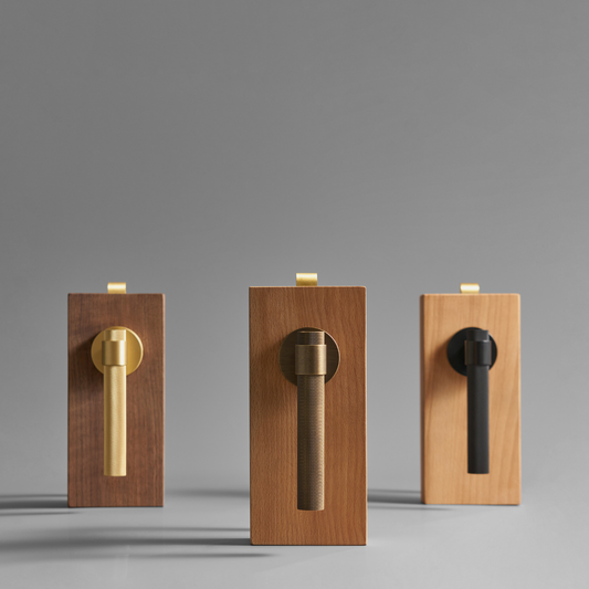 OPORTO / Knurled Brass Lever Handle & Lock Set