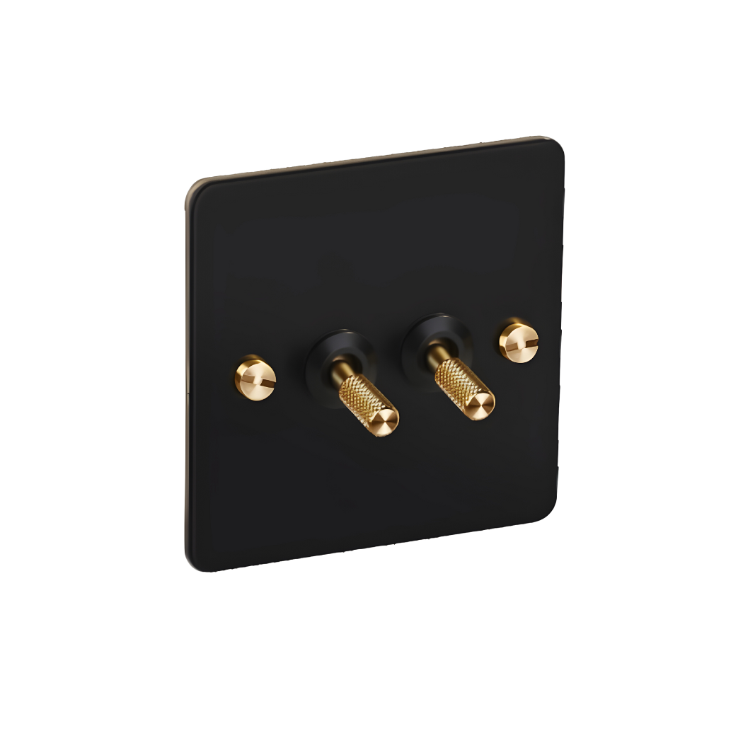 KOST / Brass Toggle Light Switch (2-Gang)
