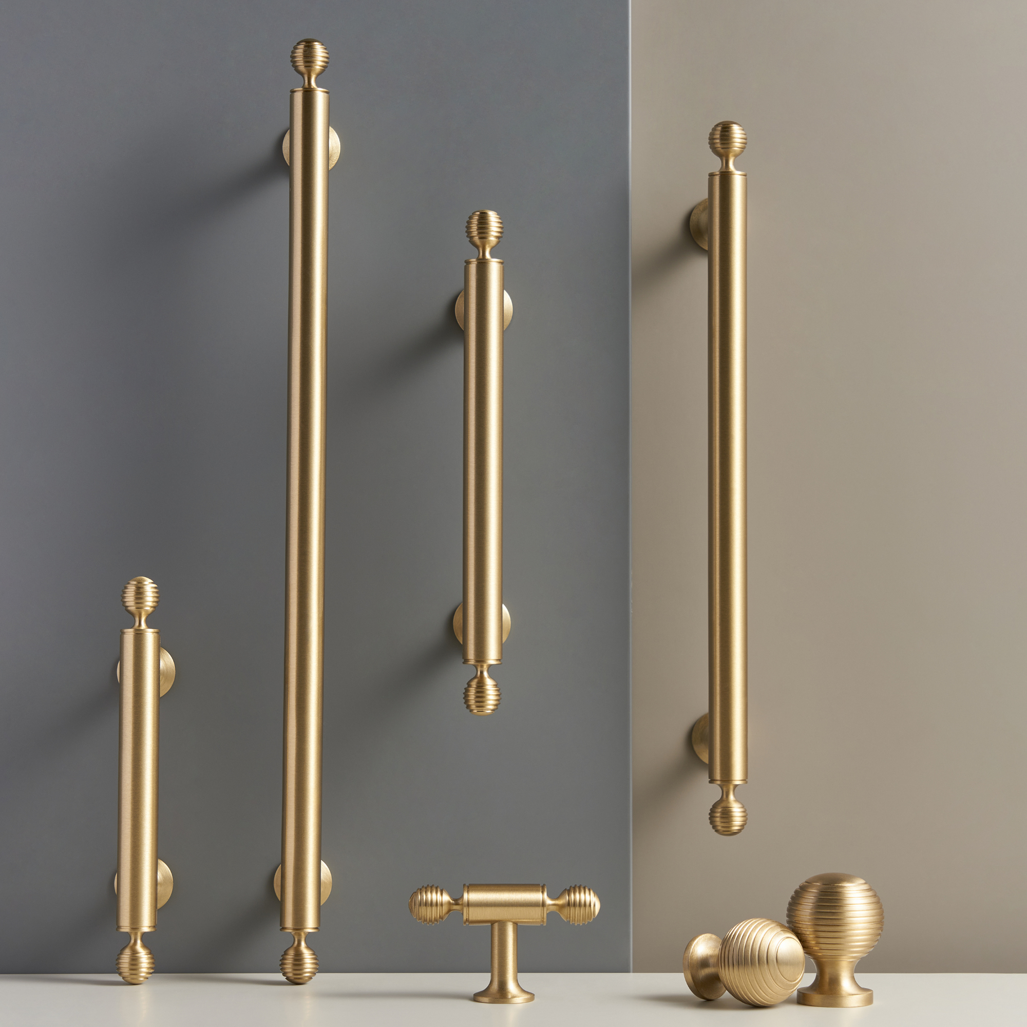 SOLID BRASS HANDLES / LINEAR KNURL - Handle Shop Couture