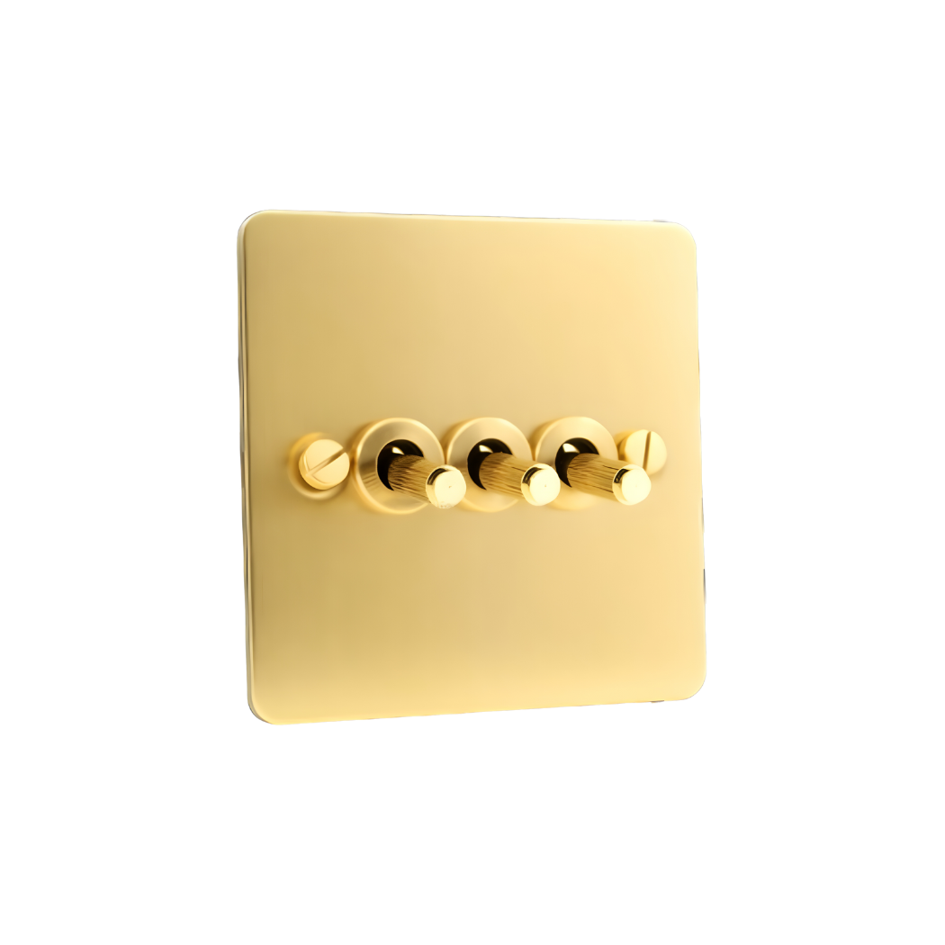KOST / Brass Toggle Light Switch (3-Gang)