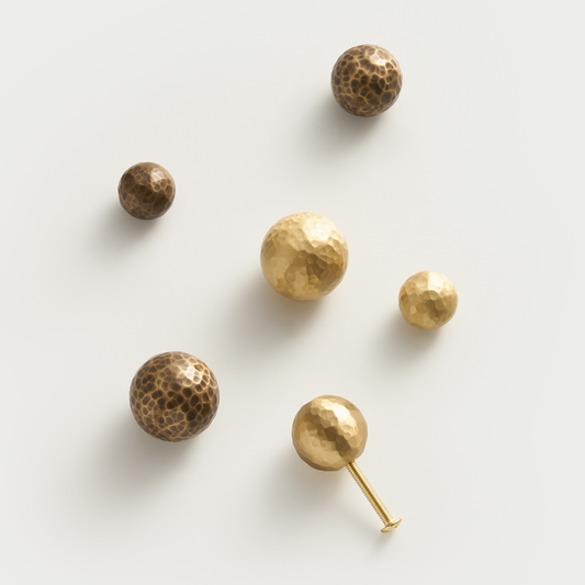 LOREN / Hammered Brass Cabinet Knobs