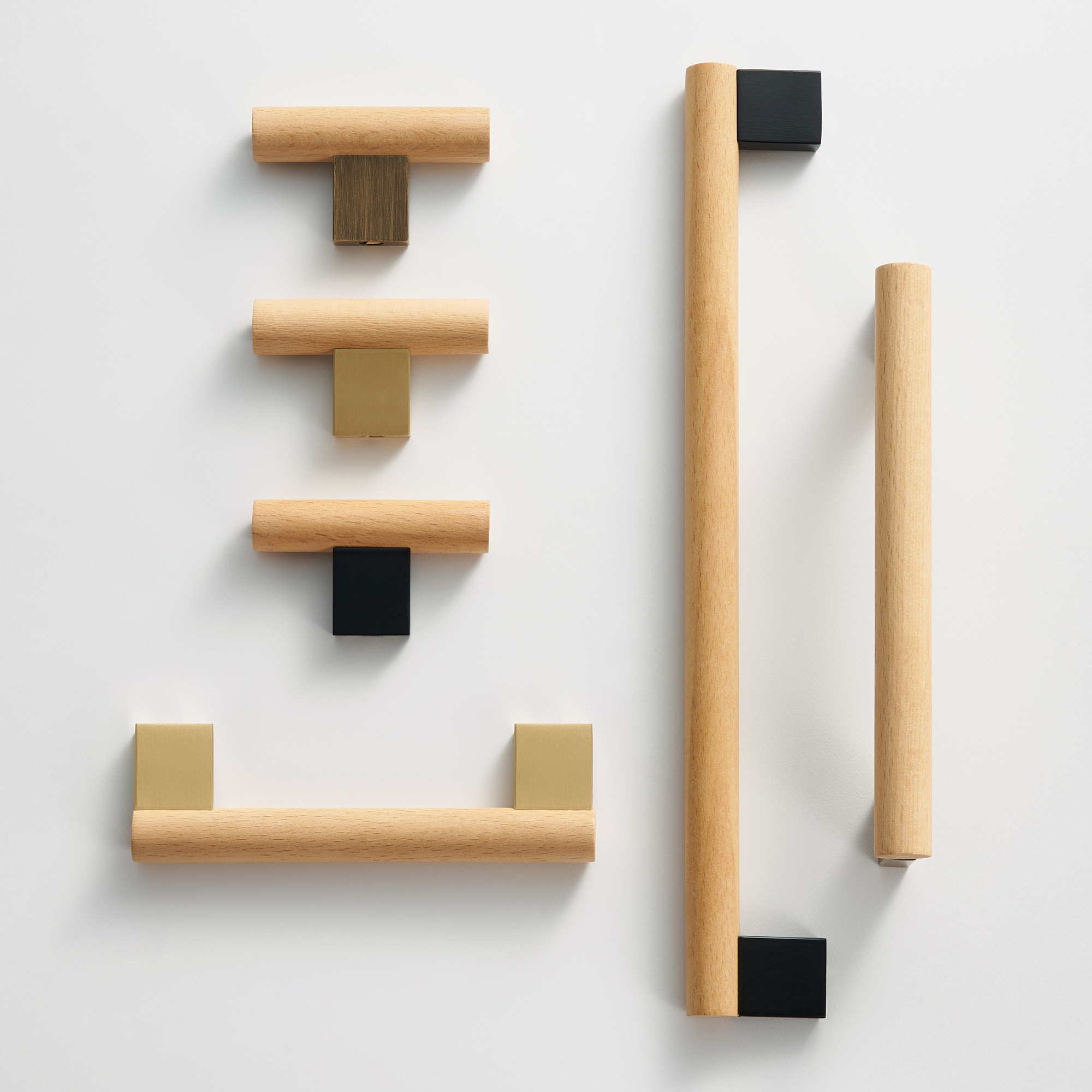 MIRAGE / Beech Wood & Solid Brass Handles - Handle Shop Couture