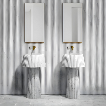 RUSCA / Round Freestanding Marble Basin