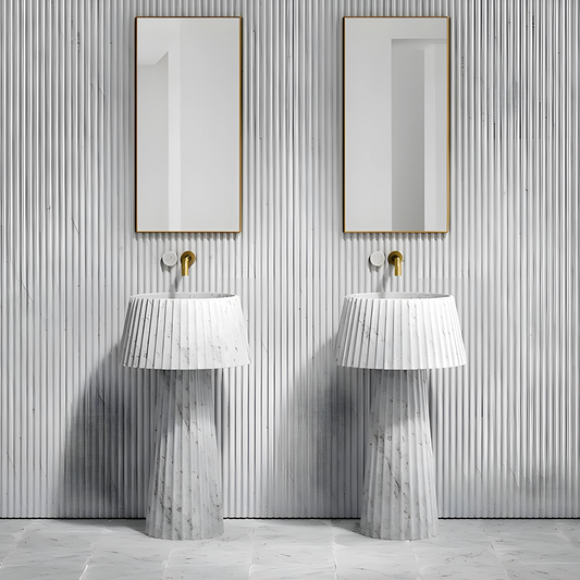 RUSCA / Round Freestanding Marble Basin