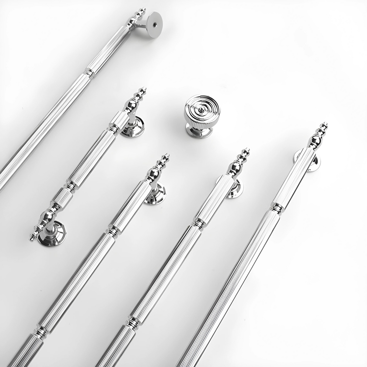 Guardia solid brass linear knurled handles handle shop couture