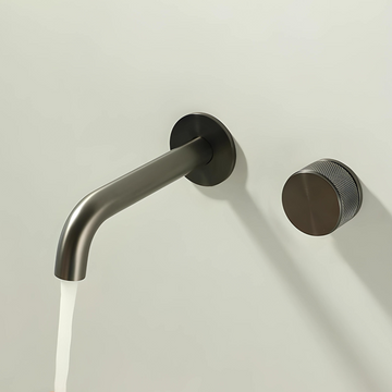 SENSIAL / Wall-Mounted Knurled Brass Bathroom Faucet
