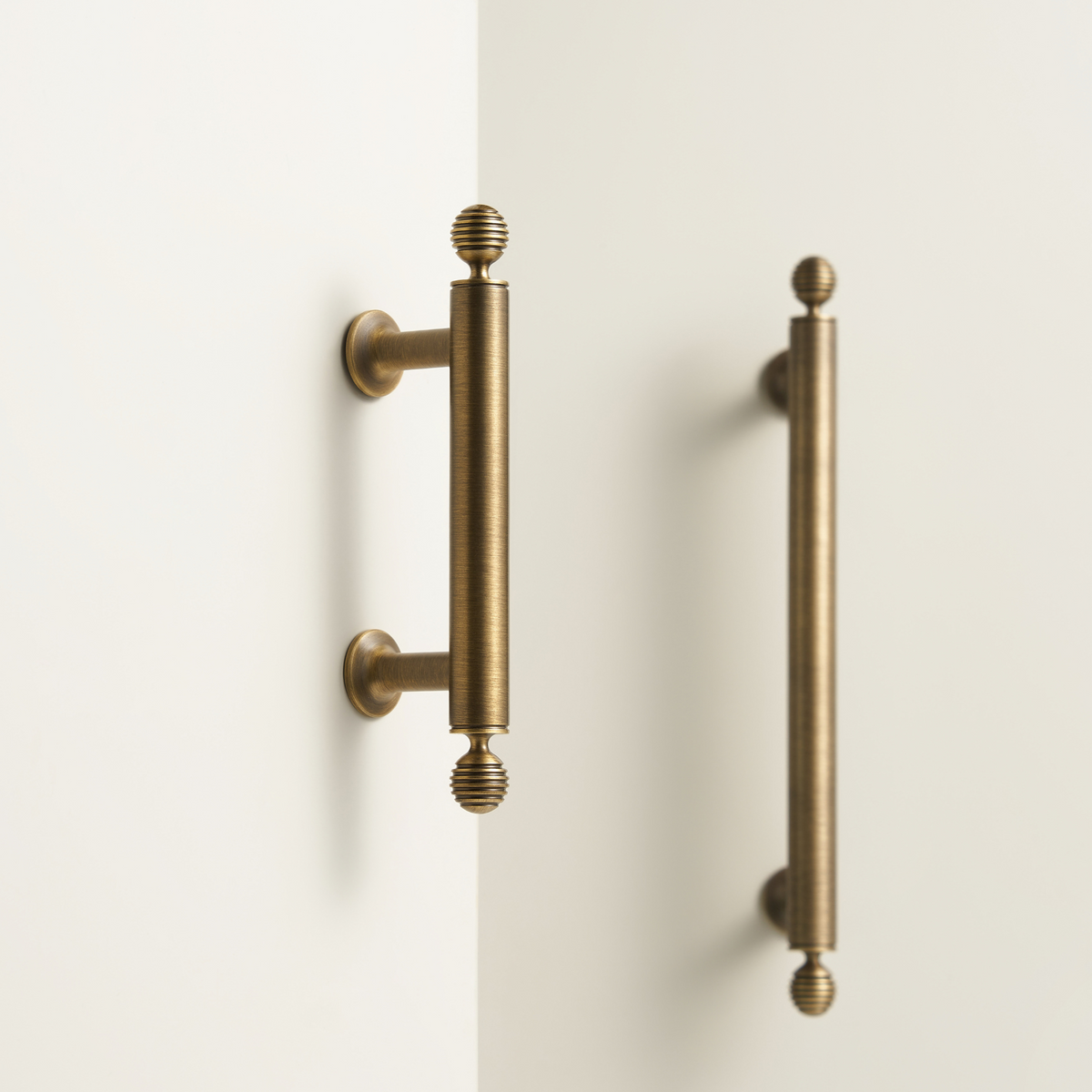 SOLID BRASS HANDLES / LINEAR KNURL - Handle Shop Couture