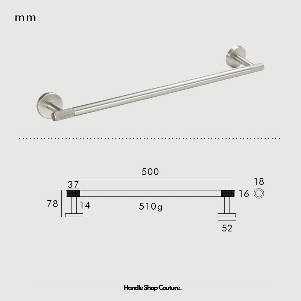 EARL Accesorios de baño de latón macizo moleteado