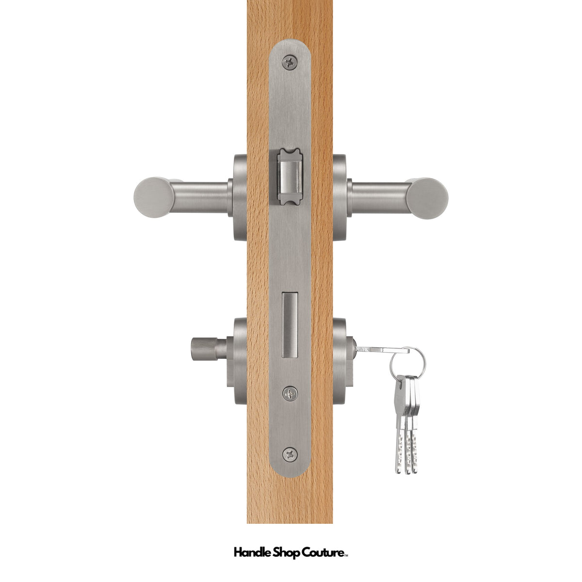DELOS lever handle, Brushed Nickel, Entry Set (Keys)