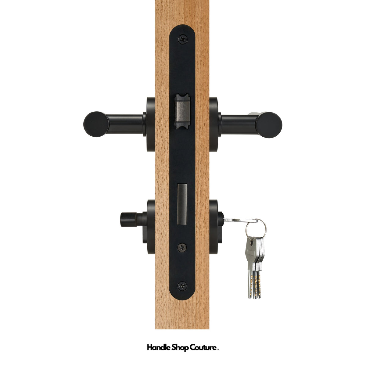 DELOS lever handle, Matte Black, Entry Set (Keys)
