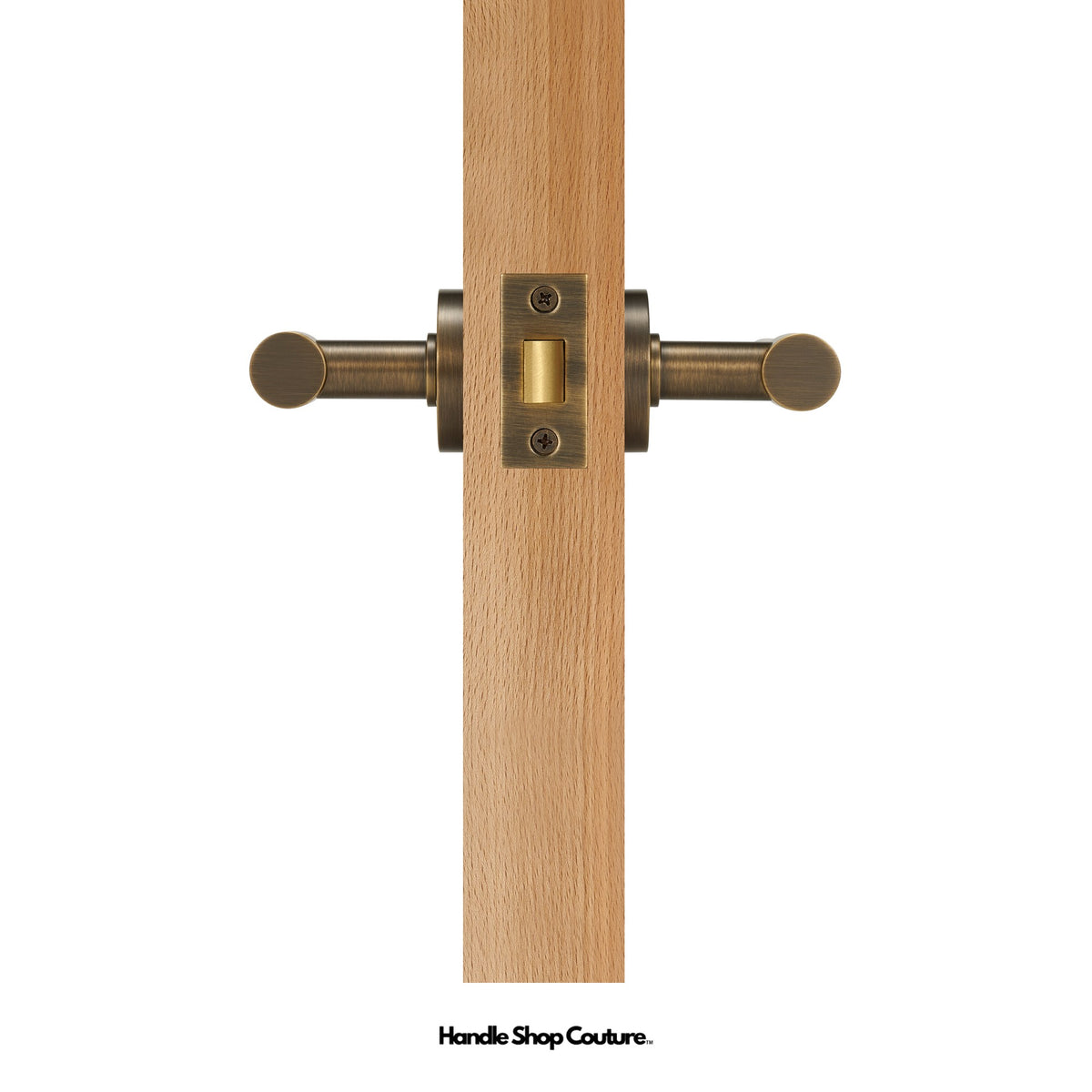 DELOS lever handle, Antique Brass, Passage Set