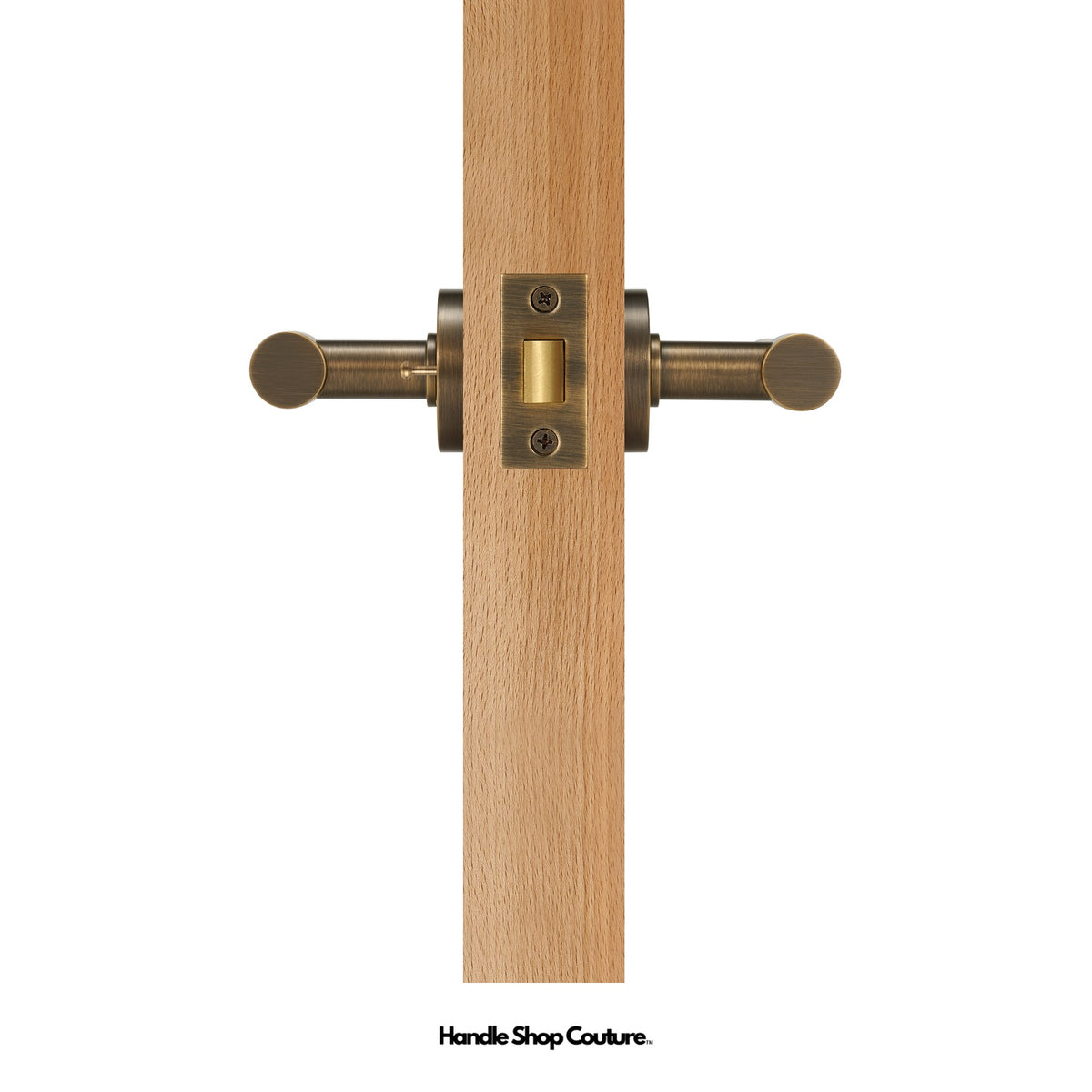 DELOS lever handle, Antique Brass, Privacy Set (Button)