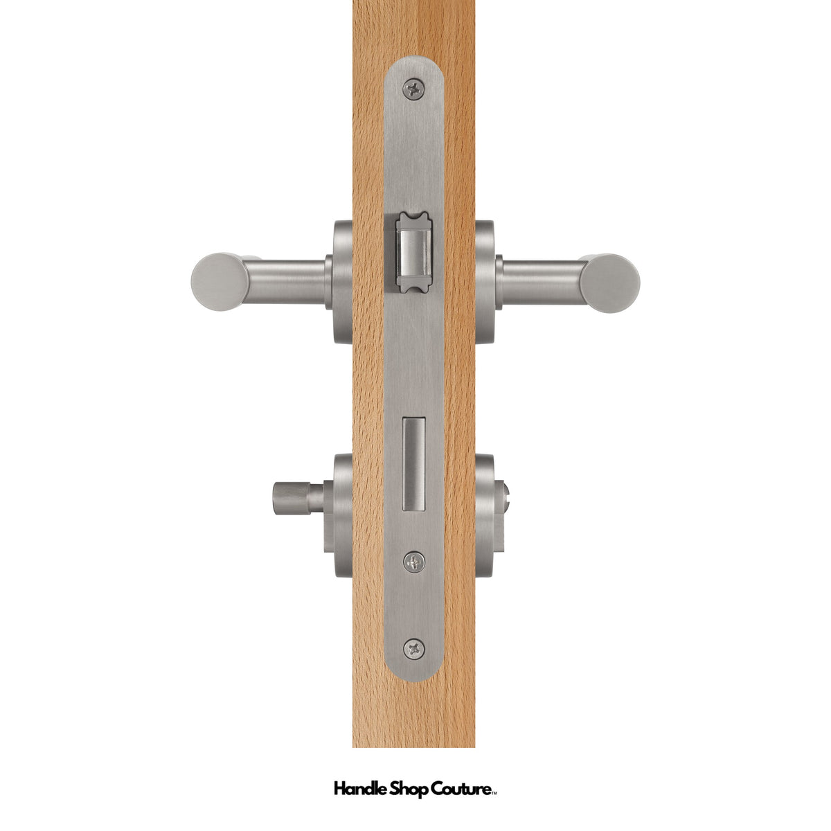 DELOS lever handle, Brushed Nickel, Privacy Set (Mortise Thumb Turn)