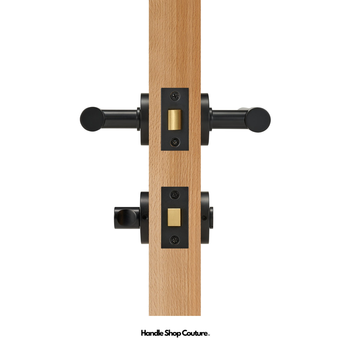 DELOS lever handle, Matte Black, Privacy Set (Thumb Turn)