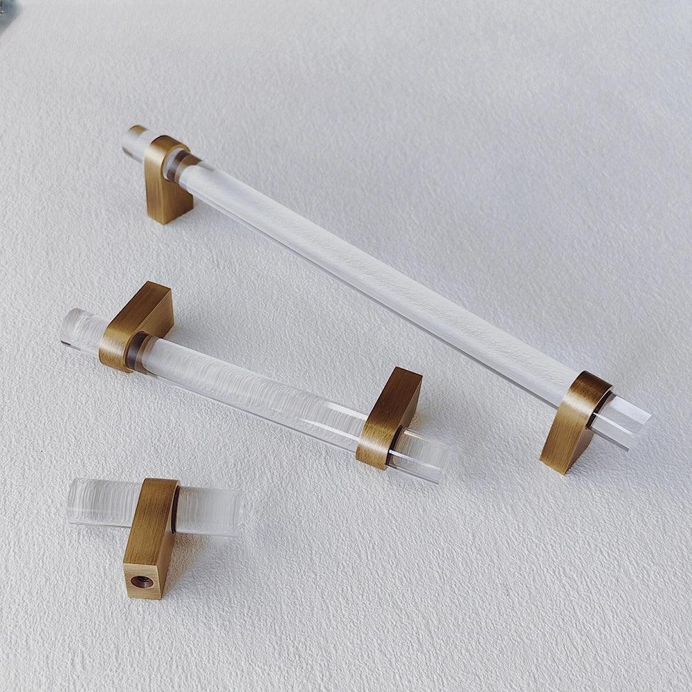 ELM / ACRYLIC & BRASS HANDLES - Handle Shop Couture 
