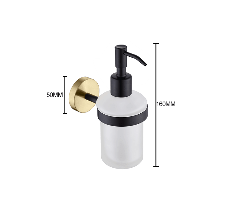 KOS / BATHROOM HARDWARE SET / KNURLED / POLISHED GOLD & MATTE BLACK - Handle Shop Couture 