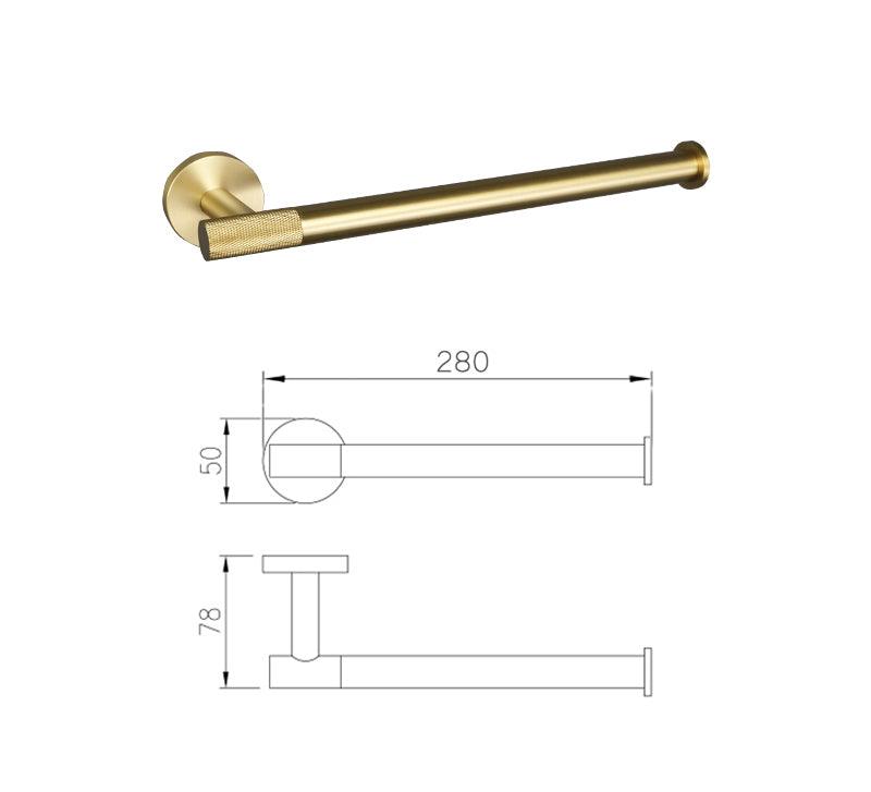 KOS / BATHROOM HARDWARE SET / KNURLED / SATIN GOLD - Handle Shop Couture 