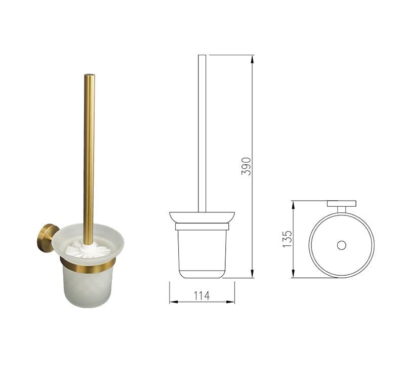 KOS / BATHROOM HARDWARE SET / KNURLED / SATIN GOLD - Handle Shop Couture 