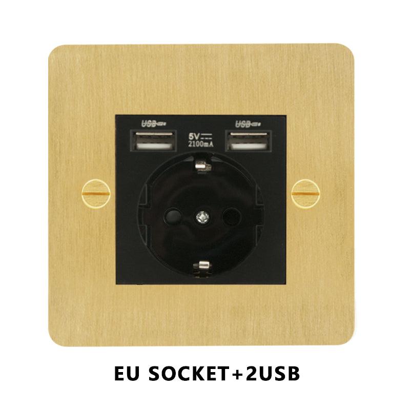 KOST / POWER OUTLET / BRUSHED BRASS - Handle Shop Couture 