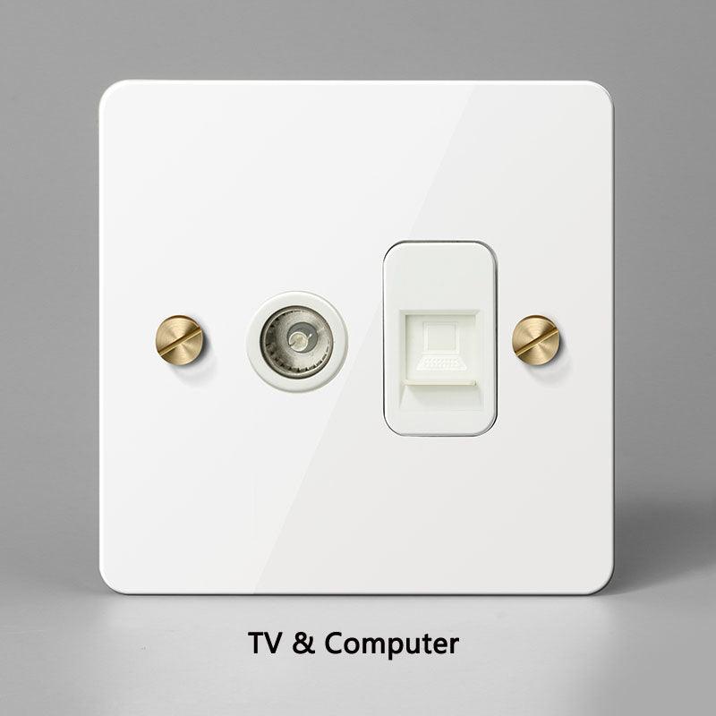 KOST / POWER OUTLET / WHITE BRASS - Handle Shop Couture 