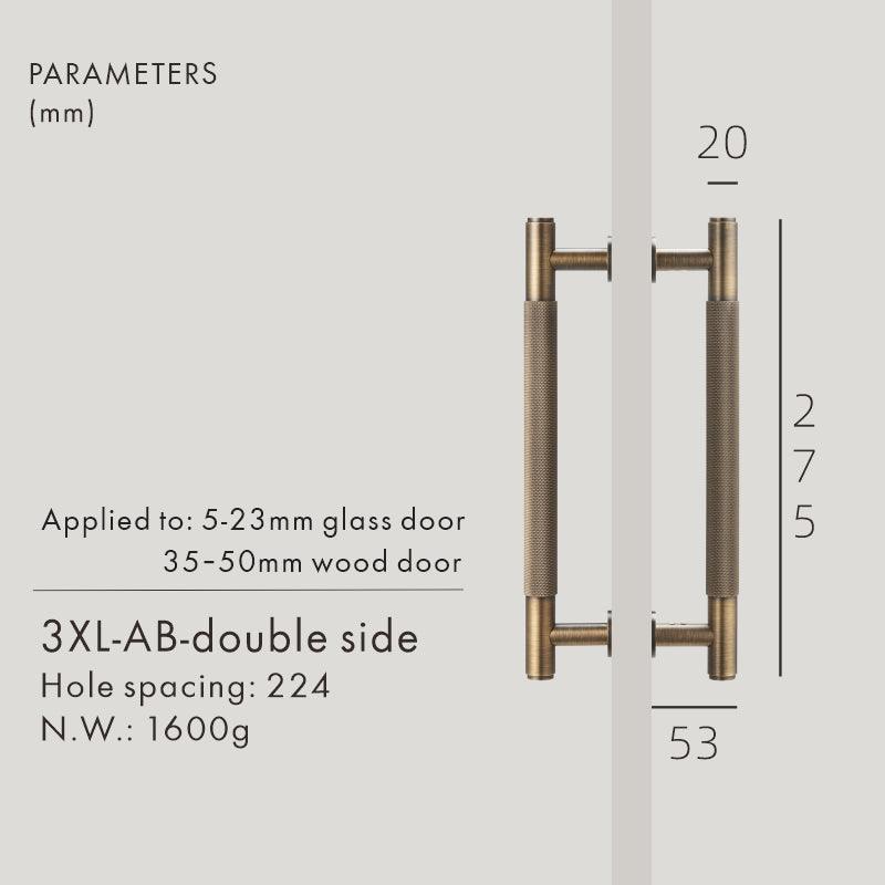PORTA / Double-Sided Solid Brass Knurled Door Pull - Handle Shop Couture 