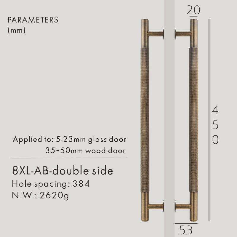 PORTA / Double-Sided Solid Brass Knurled Door Pull - Handle Shop Couture 