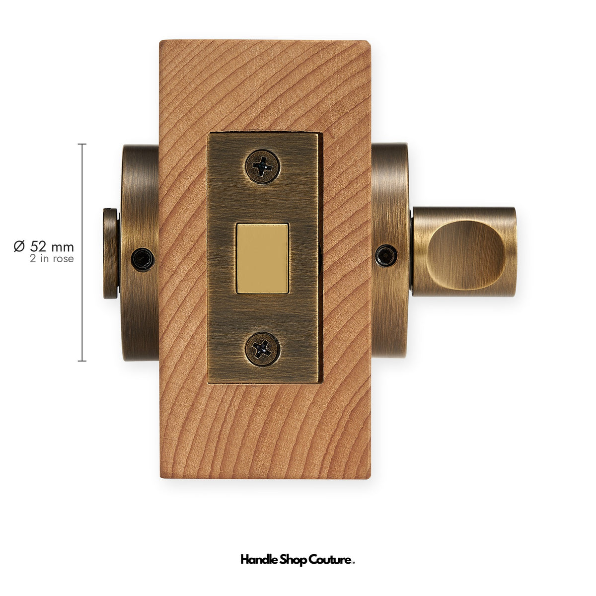 SIFNOS privacy thumbturn and bolt, 52mm round rose, Antique Brass