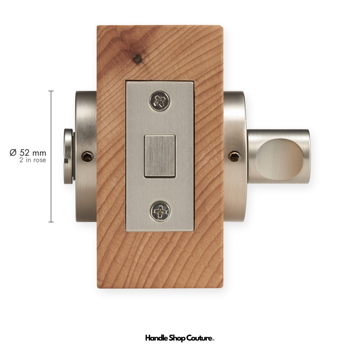 SIFNOS privacy thumbturn and bolt, 52mm round rose, Brushed Nickel