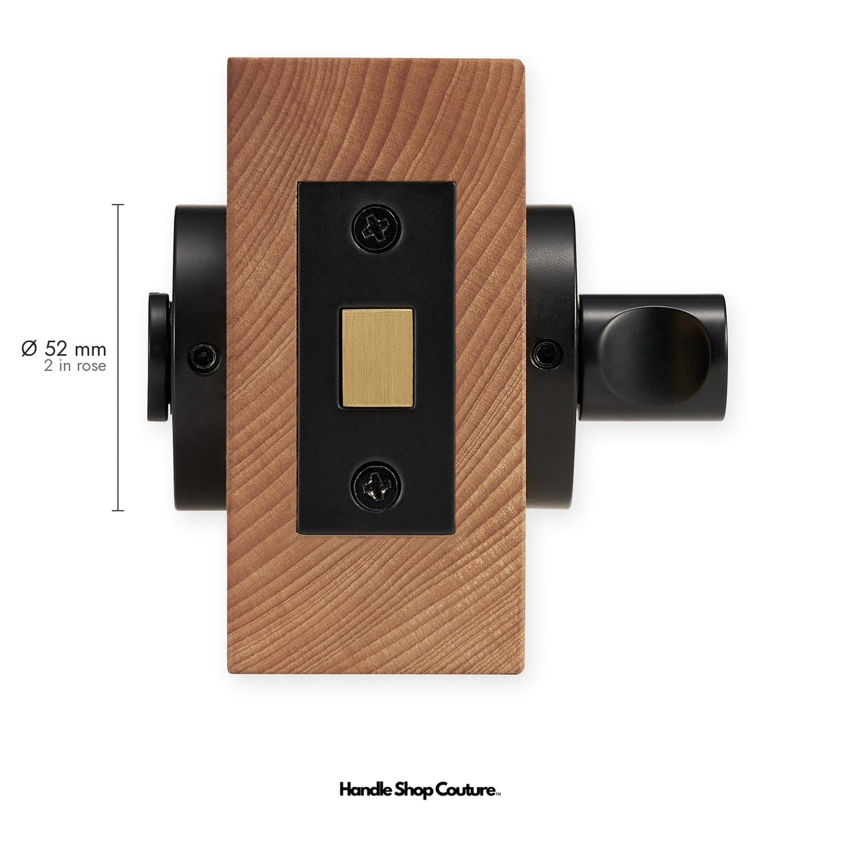 SIFNOS privacy thumbturn and bolt, 52mm round rose, Matte Black