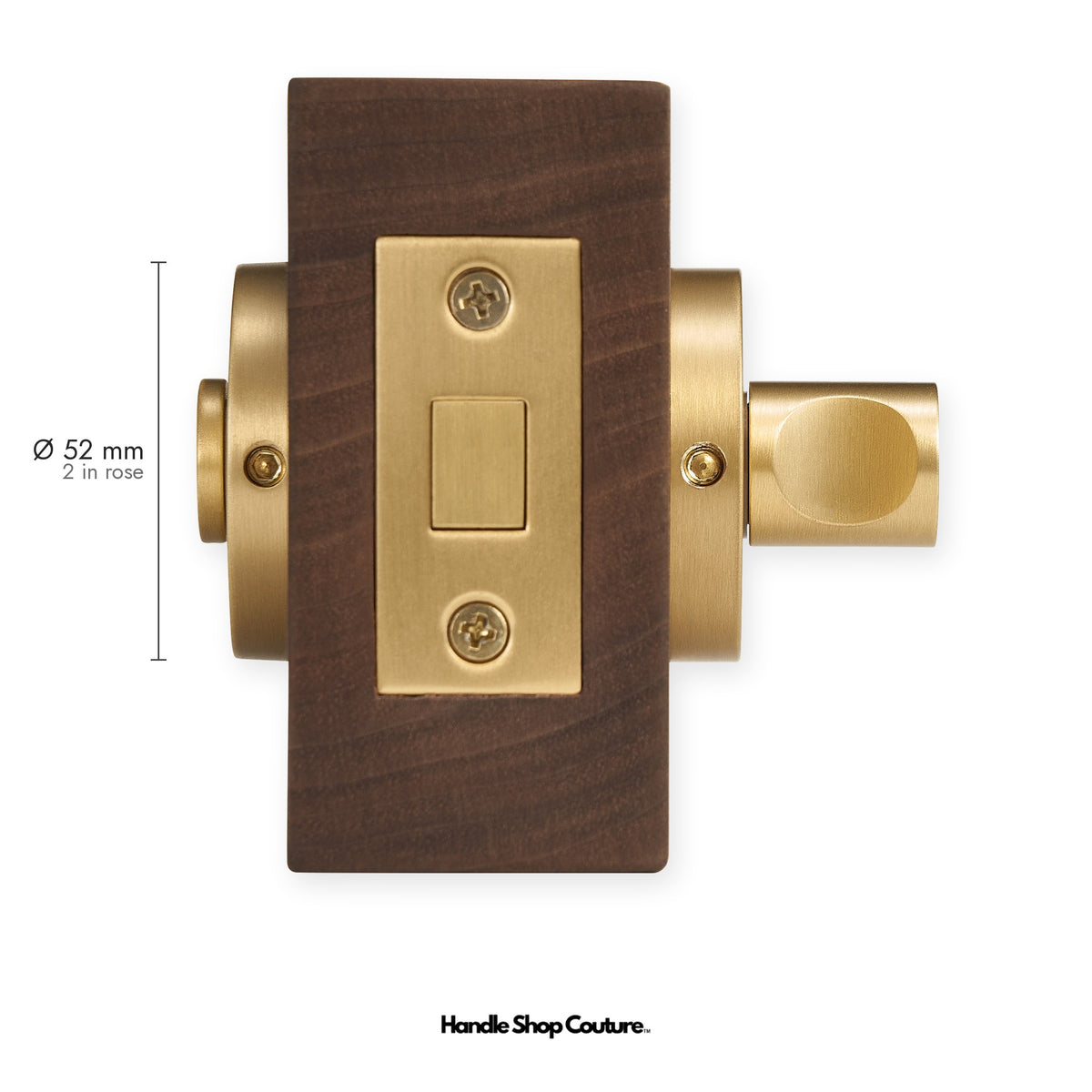 SIFNOS privacy thumbturn and bolt, 52mm round rose, Satin Brass