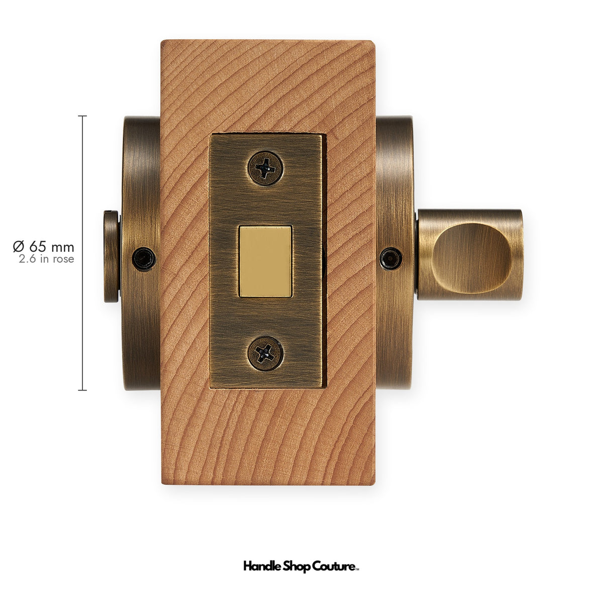 SIFNOS privacy thumbturn and bolt, 65mm round rose, Antique Brass