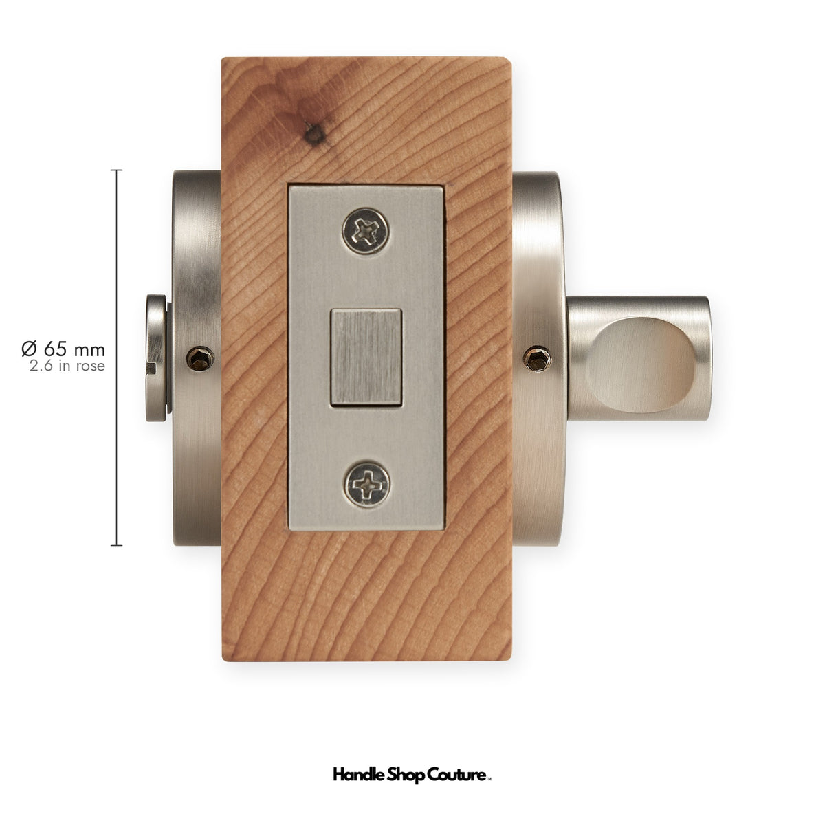 SIFNOS privacy thumbturn and bolt, 65mm round rose, Brushed Nickel