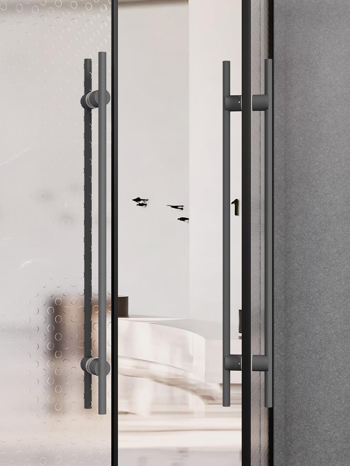 gunmetal grey stainless steel door handle