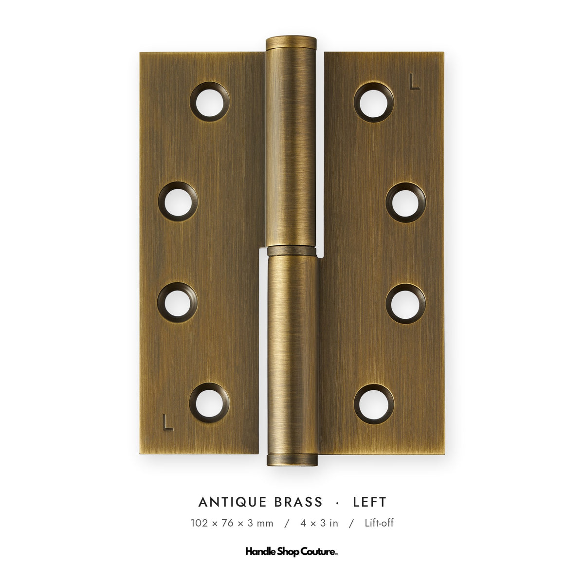 SYROS lift-off hinge, Antique Brass, Left