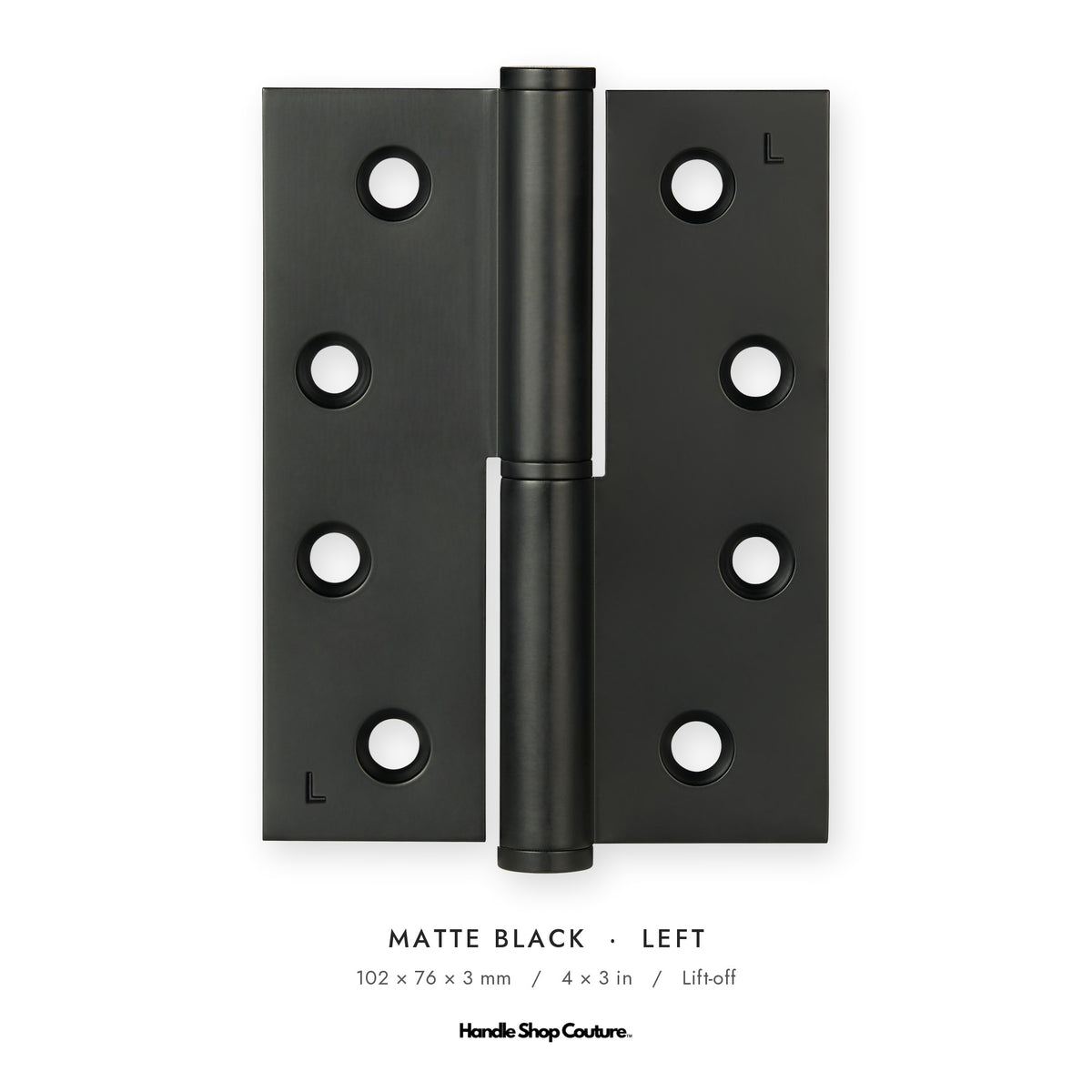 SYROS lift-off hinge, Matte Black, Left