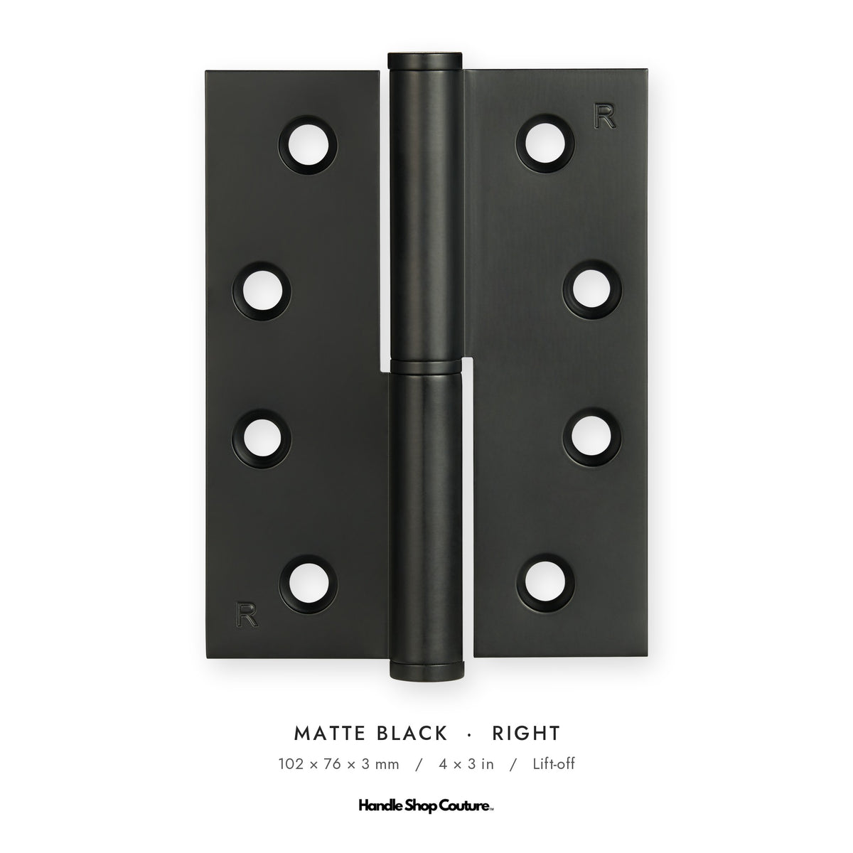 SYROS lift-off hinge, Matte Black, Right