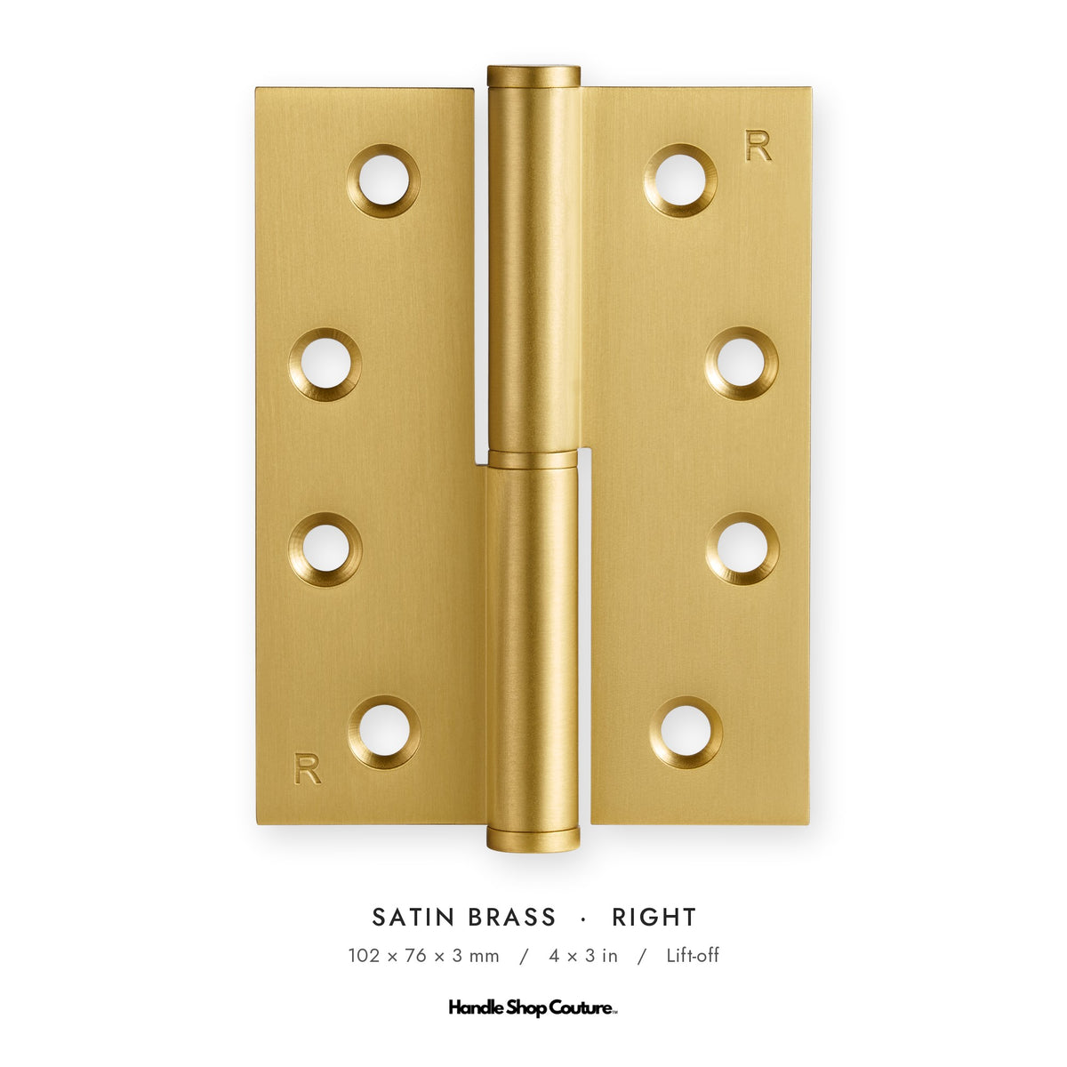 SYROS lift-off hinge, Satin Brass, Right