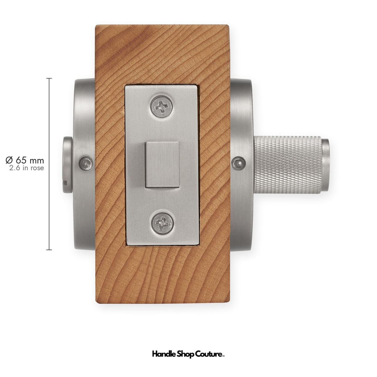 TINOS diamond knurled brass thumbturn and bolt, 65mm round rose, Brushed Nickel
