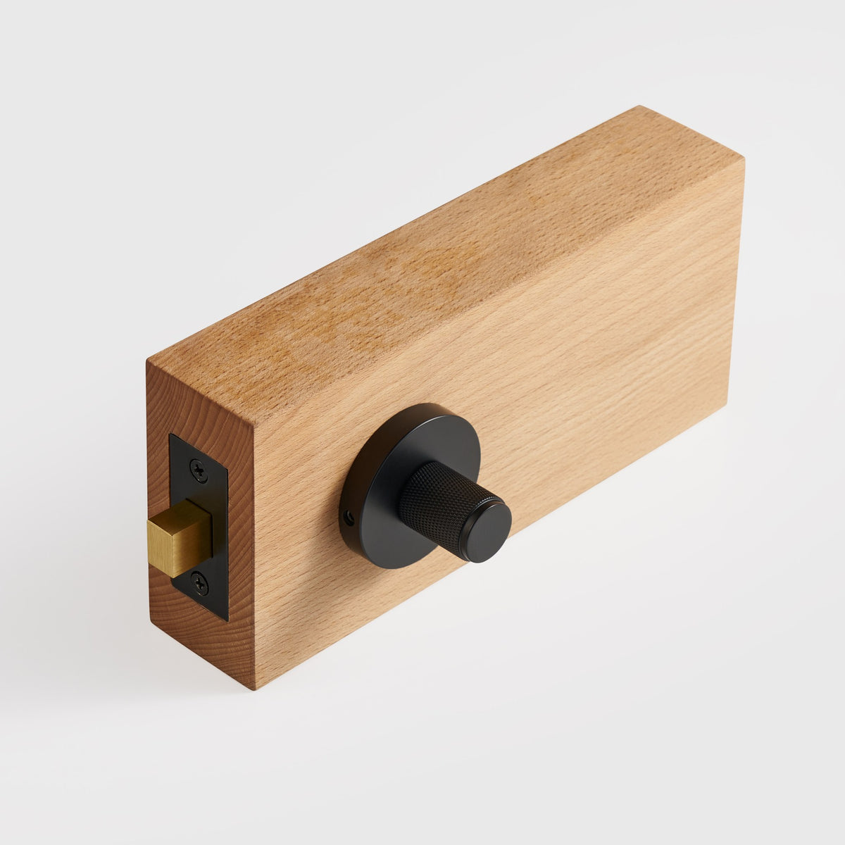 TINOS diamond knurled brass thumbturn and bolt in Matte Black, 52mm rose