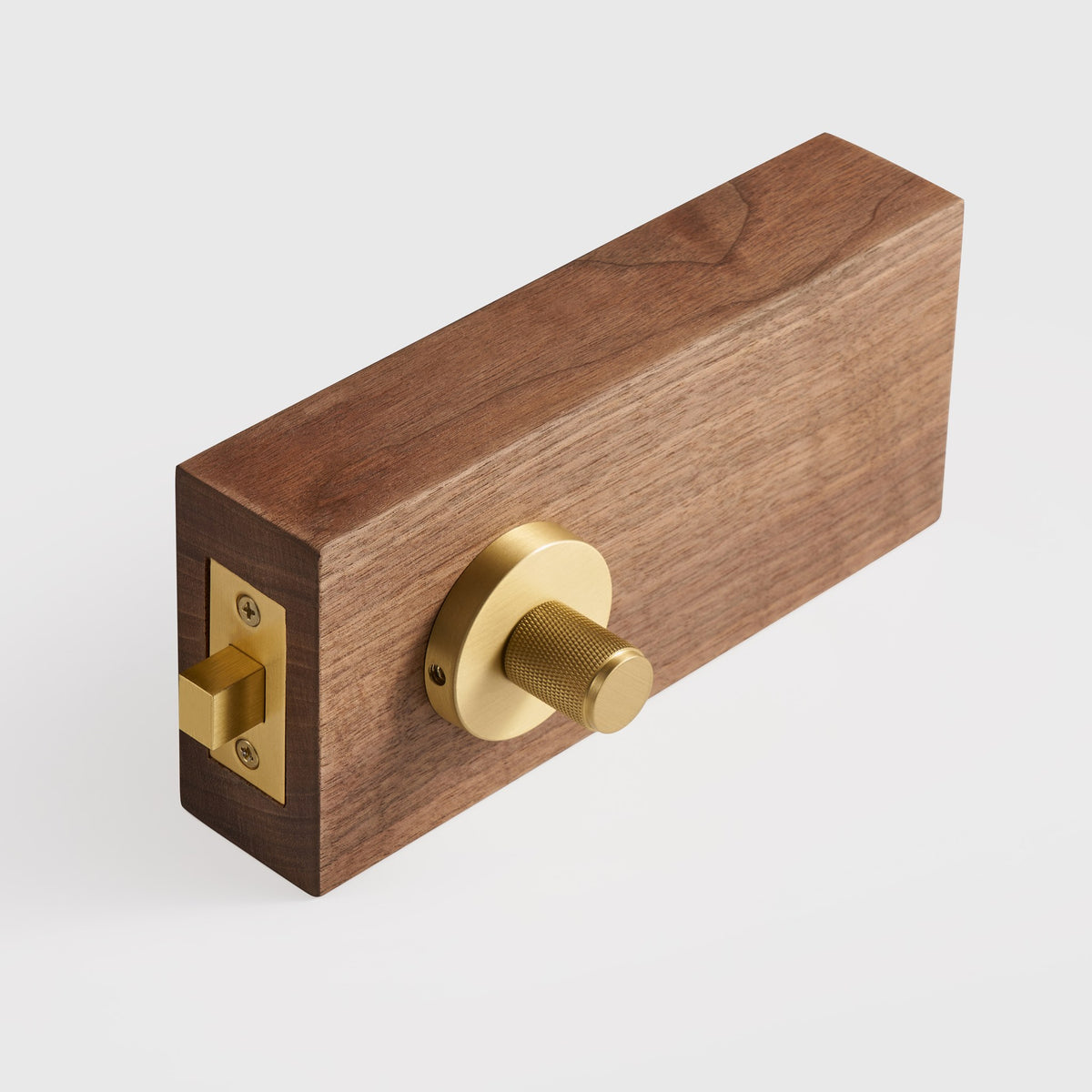 TINOS diamond knurled brass thumbturn and bolt in Satin Gold, 52mm rose