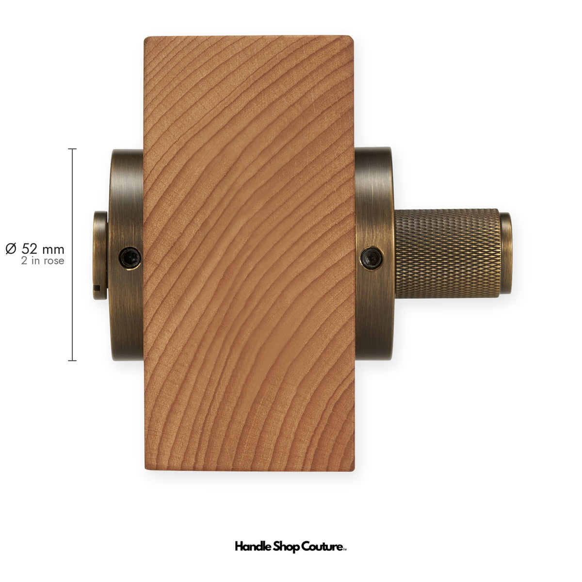 TINOS diamond knurled brass thumbturn and emergency release without deadbolt, 52mm round rose, Antique Brass