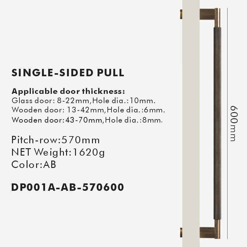 LACIE Double-Sided Solid Brass Door Pull - Handle Shop Couture