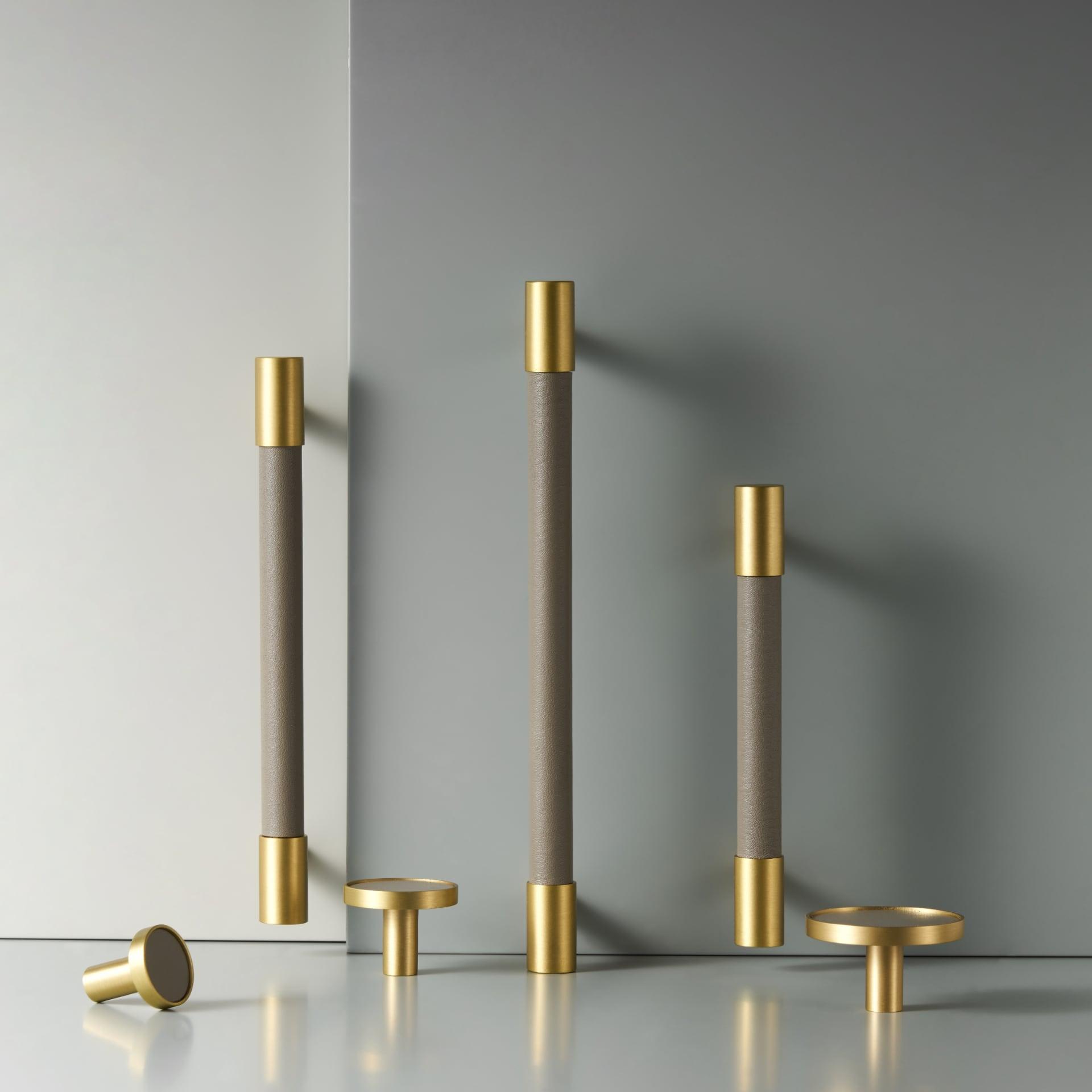 AMINTA / SOLID BRASS & LEATHER HANDLES - Handle Shop Couture 