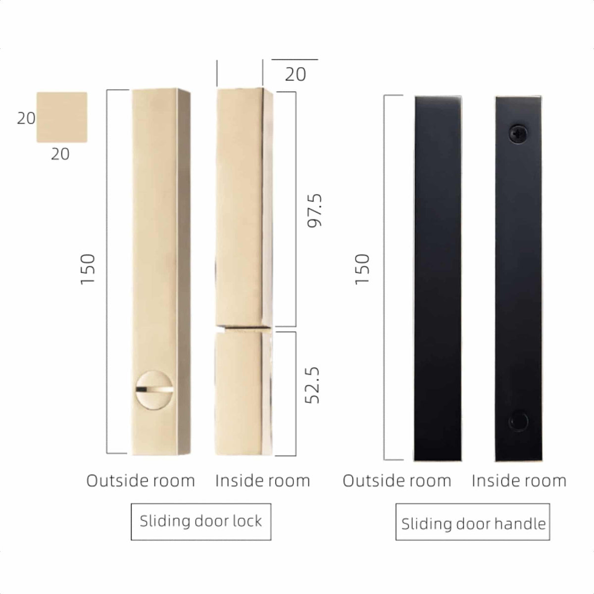 AMMOS / SLIDING DOOR HANDLE & LOCK SET - Handle Shop Couture 