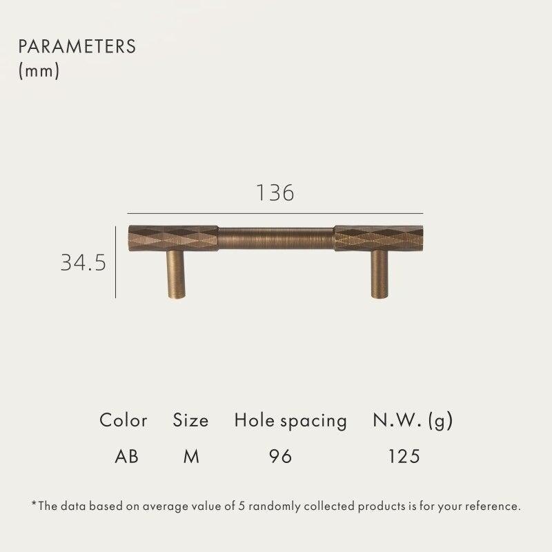 DIAMANTE / SOLID BRASS HANDLES / DIAMOND KNURL - Handle Shop Couture 