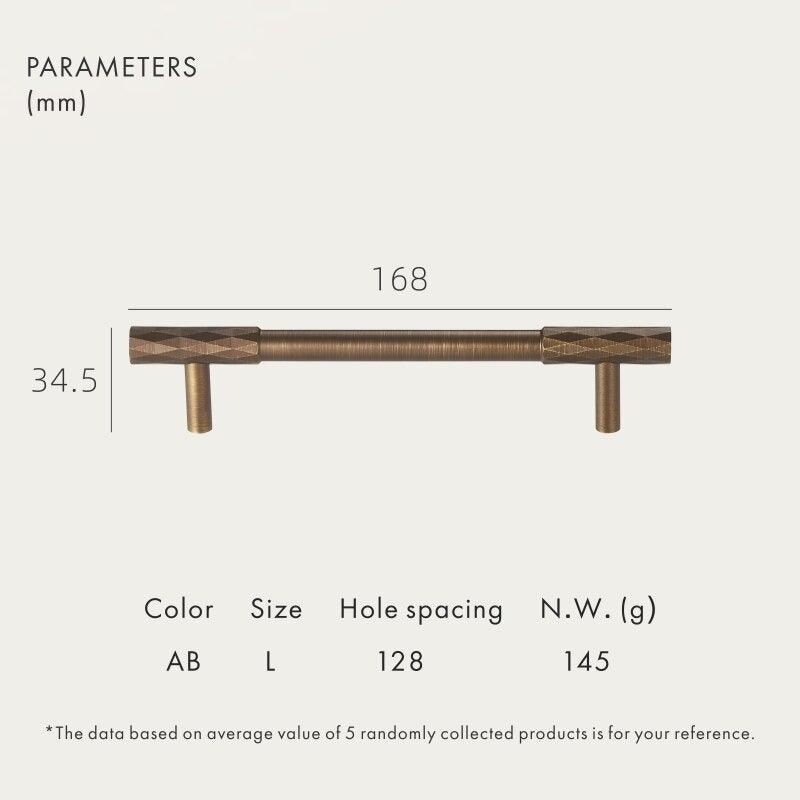 DIAMANTE / SOLID BRASS HANDLES / DIAMOND KNURL - Handle Shop Couture 